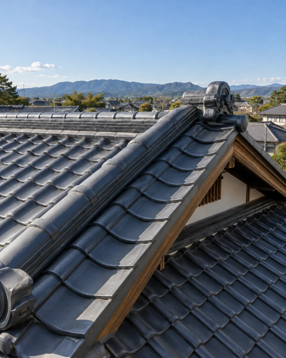 整った瓦屋根の仕上がり
